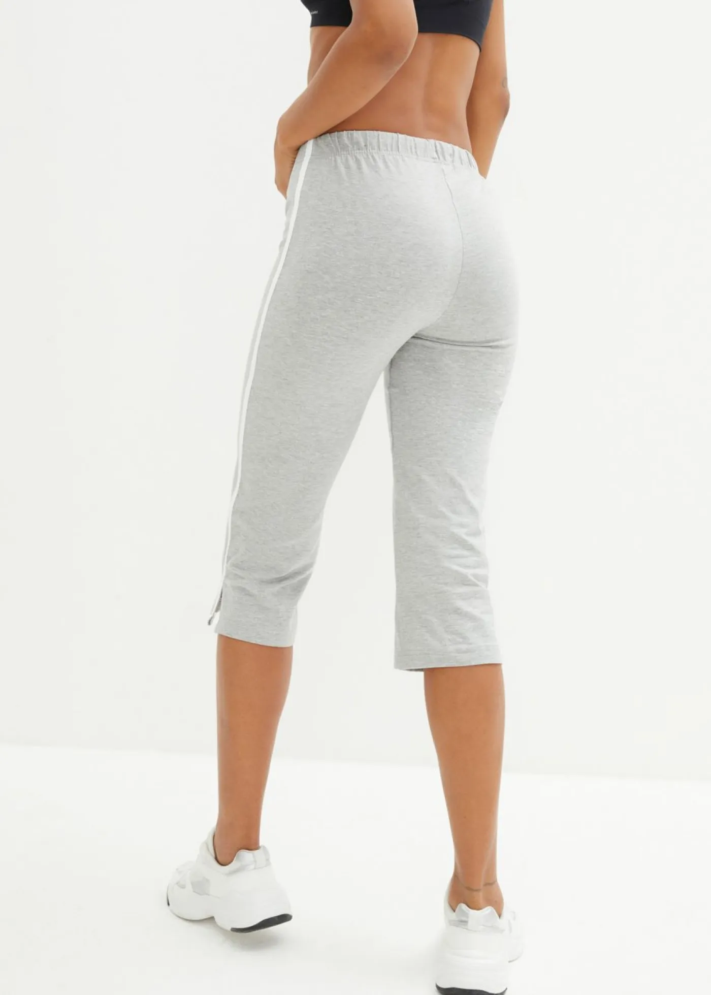 Mujer bonprix bonprix Pantalón capri de algodón con elástico (2 unidades)