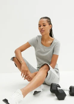 Mujer bonprix bonprix Pantalón capri de algodón con elástico (2 unidades)