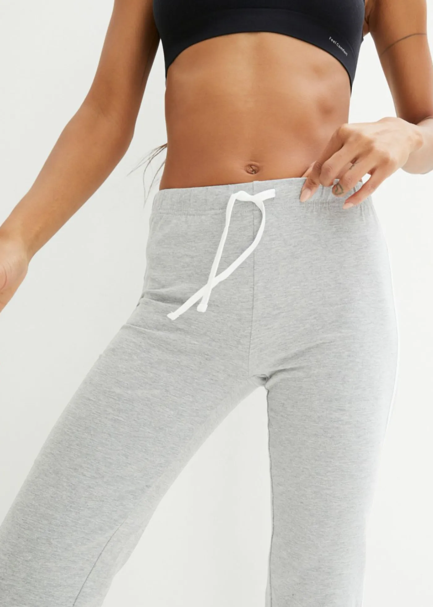 Mujer bonprix bonprix Pantalón capri de algodón con elástico (2 unidades)