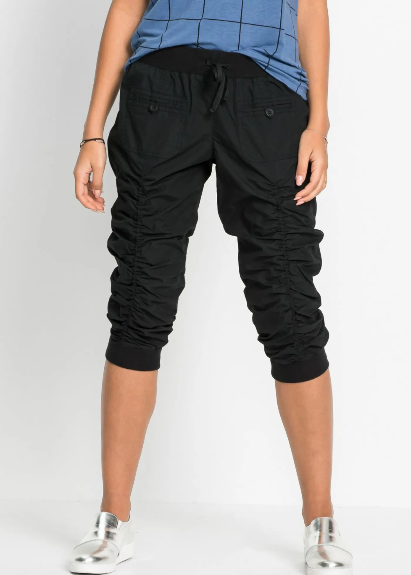 bonprix bonprix Pantalones>Pantalón capri de algodón puro Negro