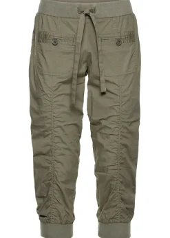bonprix bonprix Pantalones>Pantalón capri de algodón puro Verde oliva