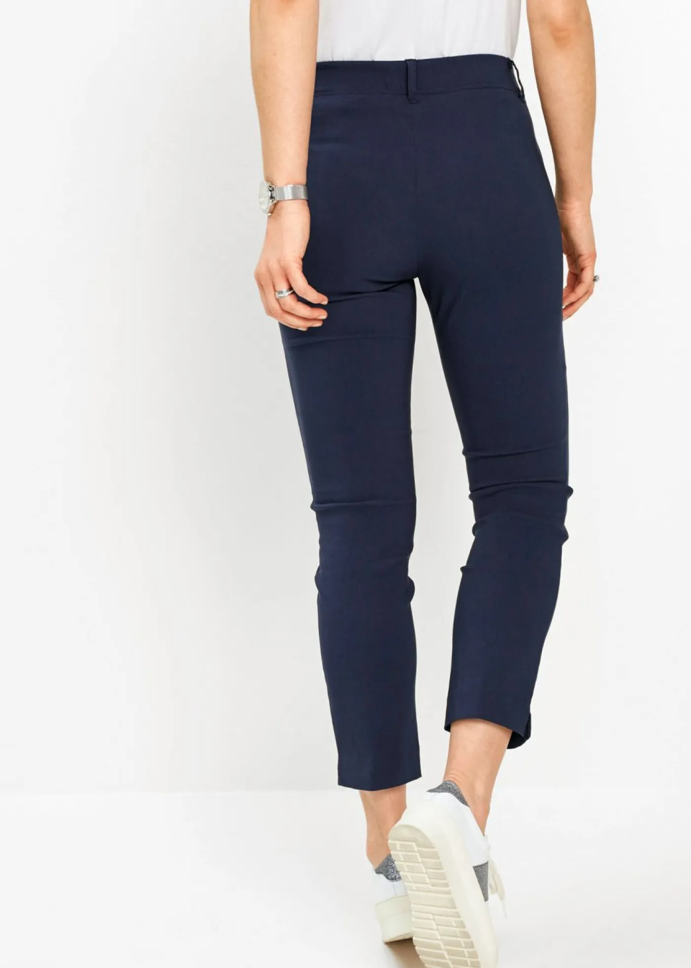 bonprix bonprix Pantalones>Pantalón capri de bengalina Azul marino