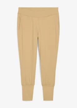 bonprix bonprix Pantalones>Pantalón capri de material suave Caqui claro