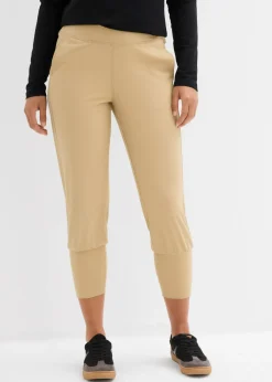 bonprix bonprix Pantalones>Pantalón capri de material suave Caqui claro