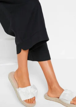Mujer bonprix bonprix Pantalón capri de mezcla de lino y algodón