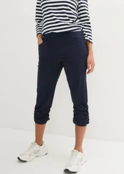 Mujer bonprix bonprix Pantalón capri de mezcla de algodón con cintura cómoda
