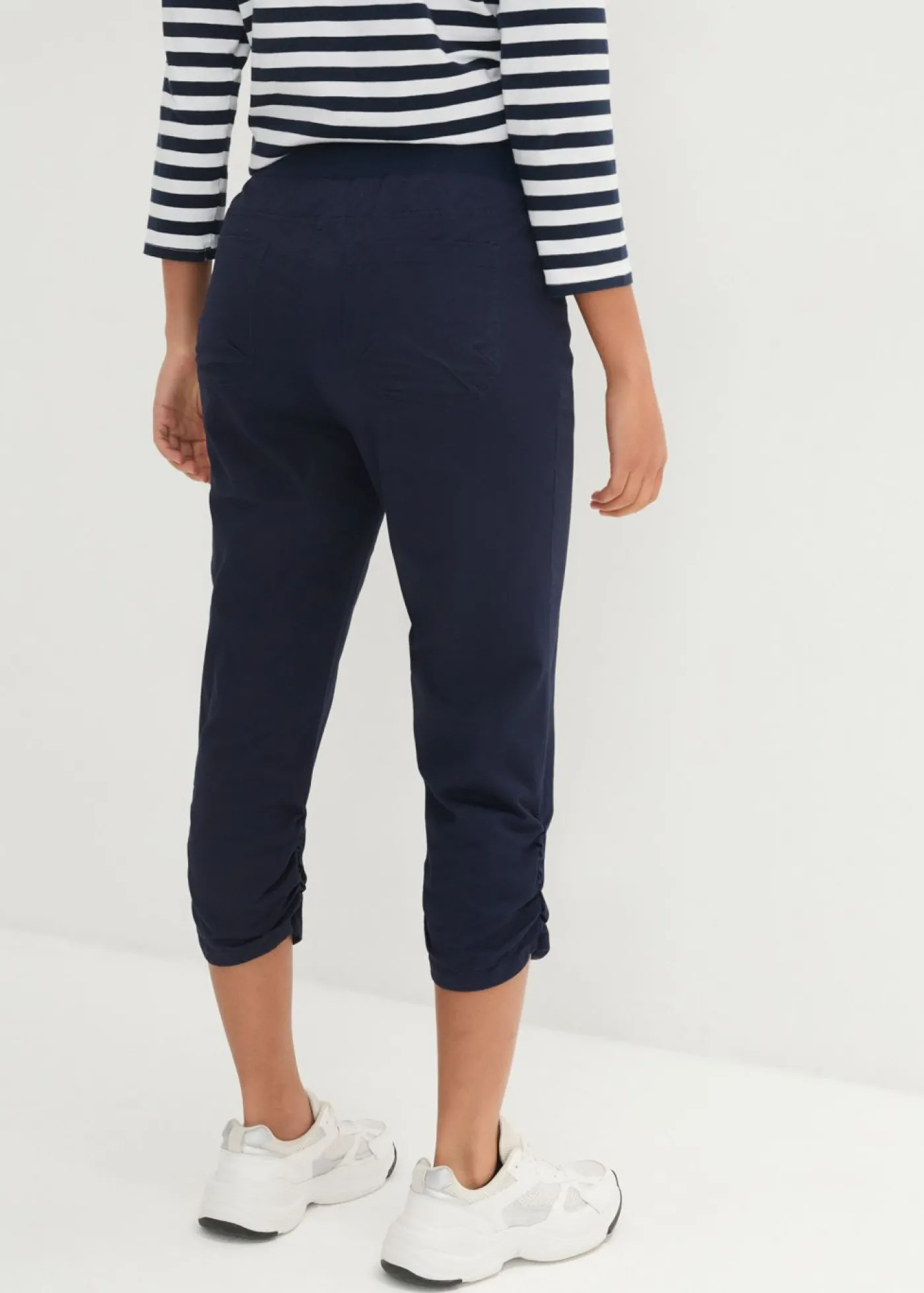 Mujer bonprix bonprix Pantalón capri de mezcla de algodón con cintura cómoda