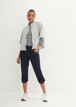 Mujer bonprix bonprix Pantalón capri de mezcla de algodón con cintura cómoda