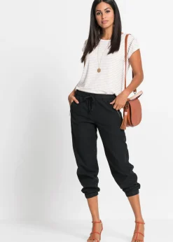 Mujer bonprix bonprix Pantalón capri de mezcla ligera de lino