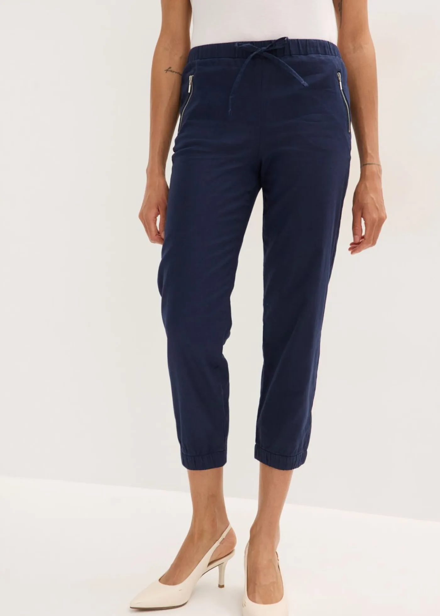 Mujer bonprix bonprix Pantalón capri de mezcla ligera de lino