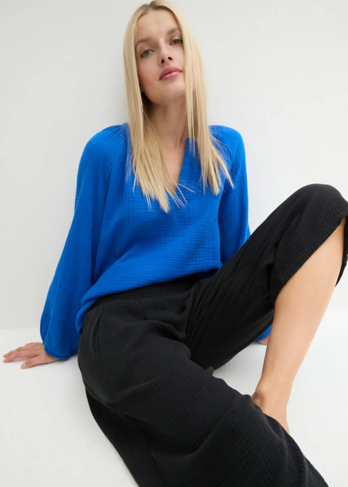 Mujer bonprix bonprix Pantalón capri de muselina suave