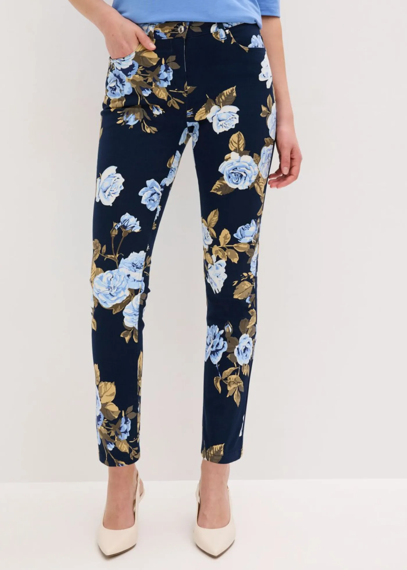 Mujer bonprix bonprix Pantalón capri elástico de algodón