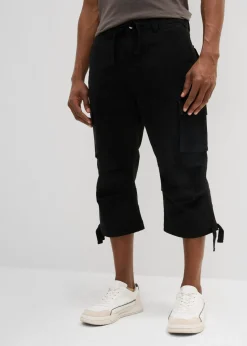 Hombre bonprix bonprix Pantalón capri elástico tipo cargo con corte holgado y ancho