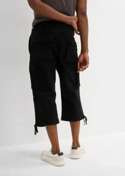 Hombre bonprix bonprix Pantalón capri elástico tipo cargo con corte holgado y ancho