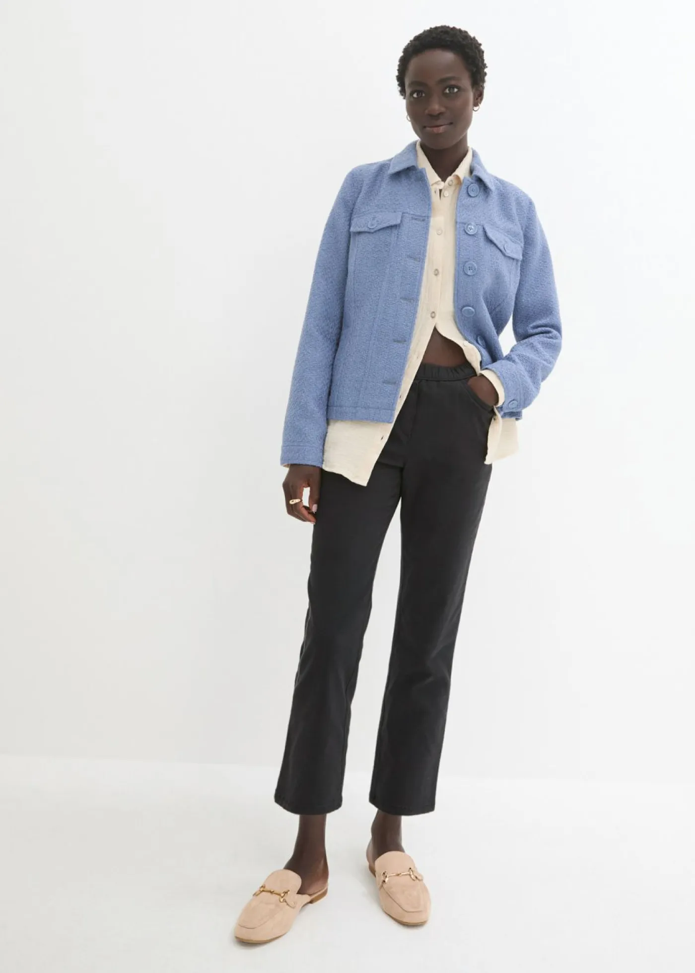 Mujer bonprix bonprix Pantalón capri sin cierre con elástico