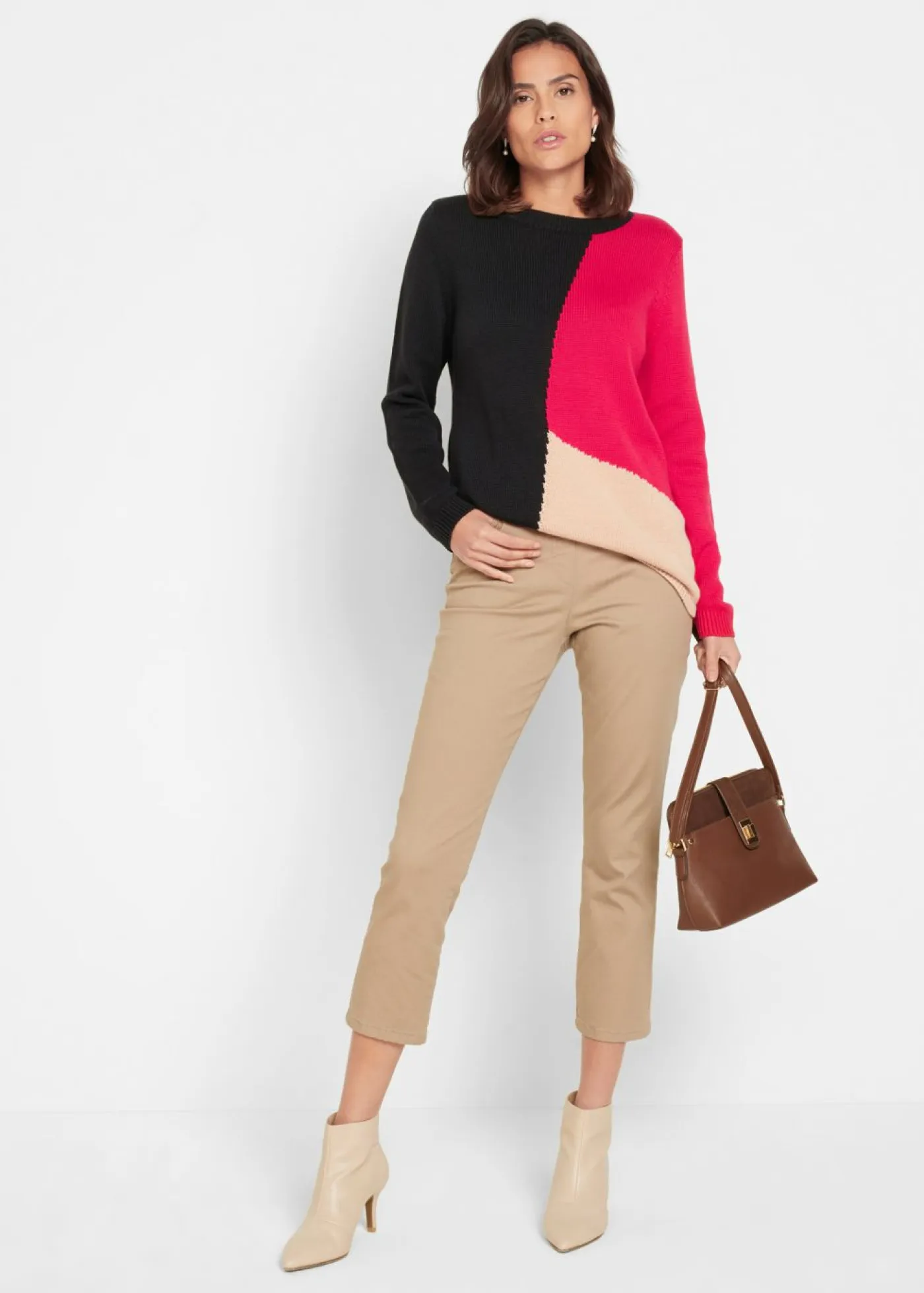 Mujer bonprix bonprix Pantalón capri sin cierre con elástico