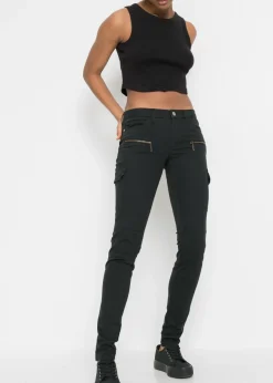 Mujer bonprix bonprix Pantalón cargo en mezcla de algodón elástico