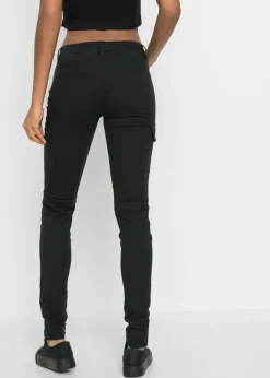 Mujer bonprix bonprix Pantalón cargo en mezcla de algodón elástico