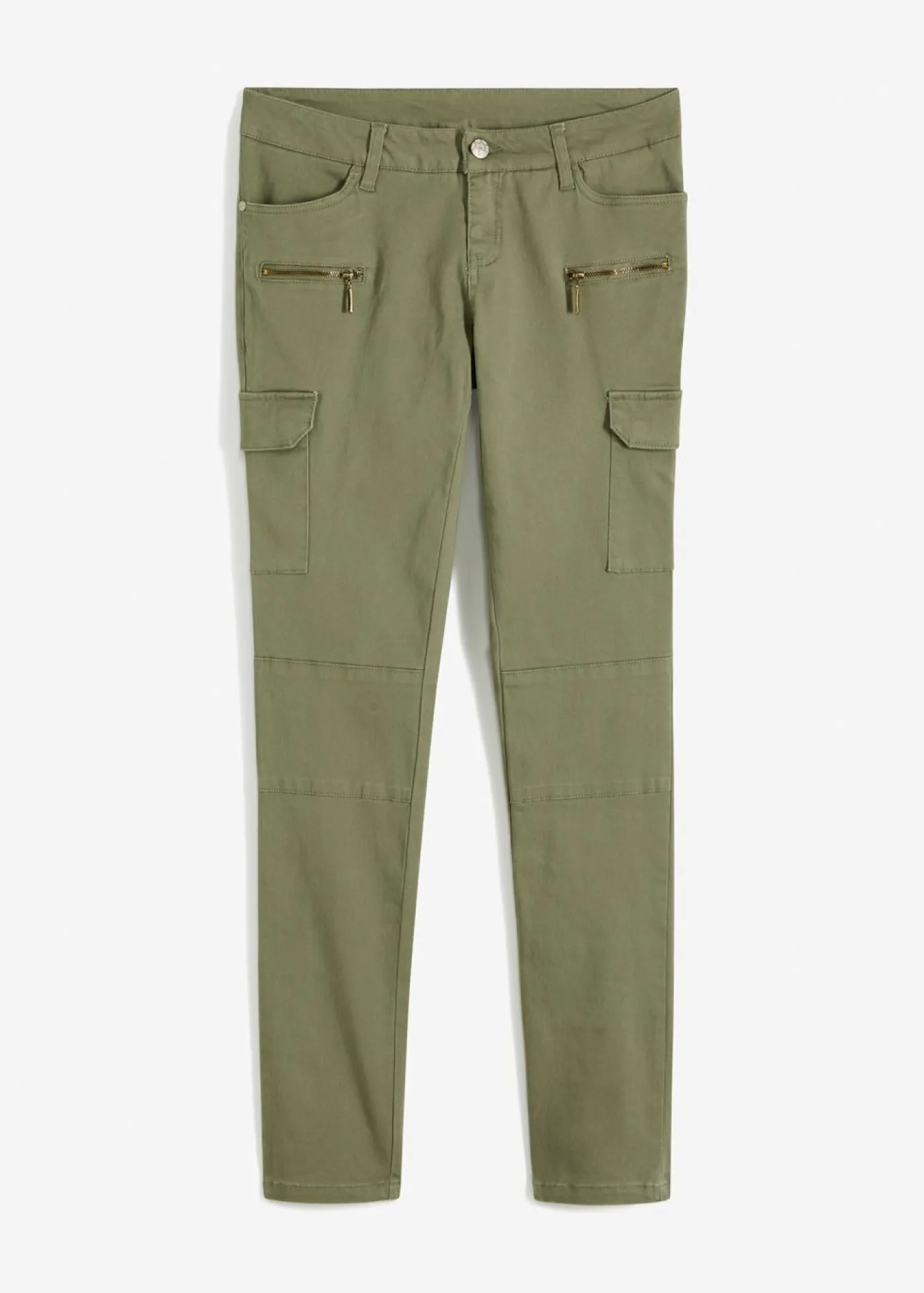 Mujer bonprix bonprix Pantalón cargo en mezcla de algodón elástico