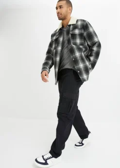 Hombre bonprix bonprix Pantalón cargo holgado de algodón elástico resistente, straight