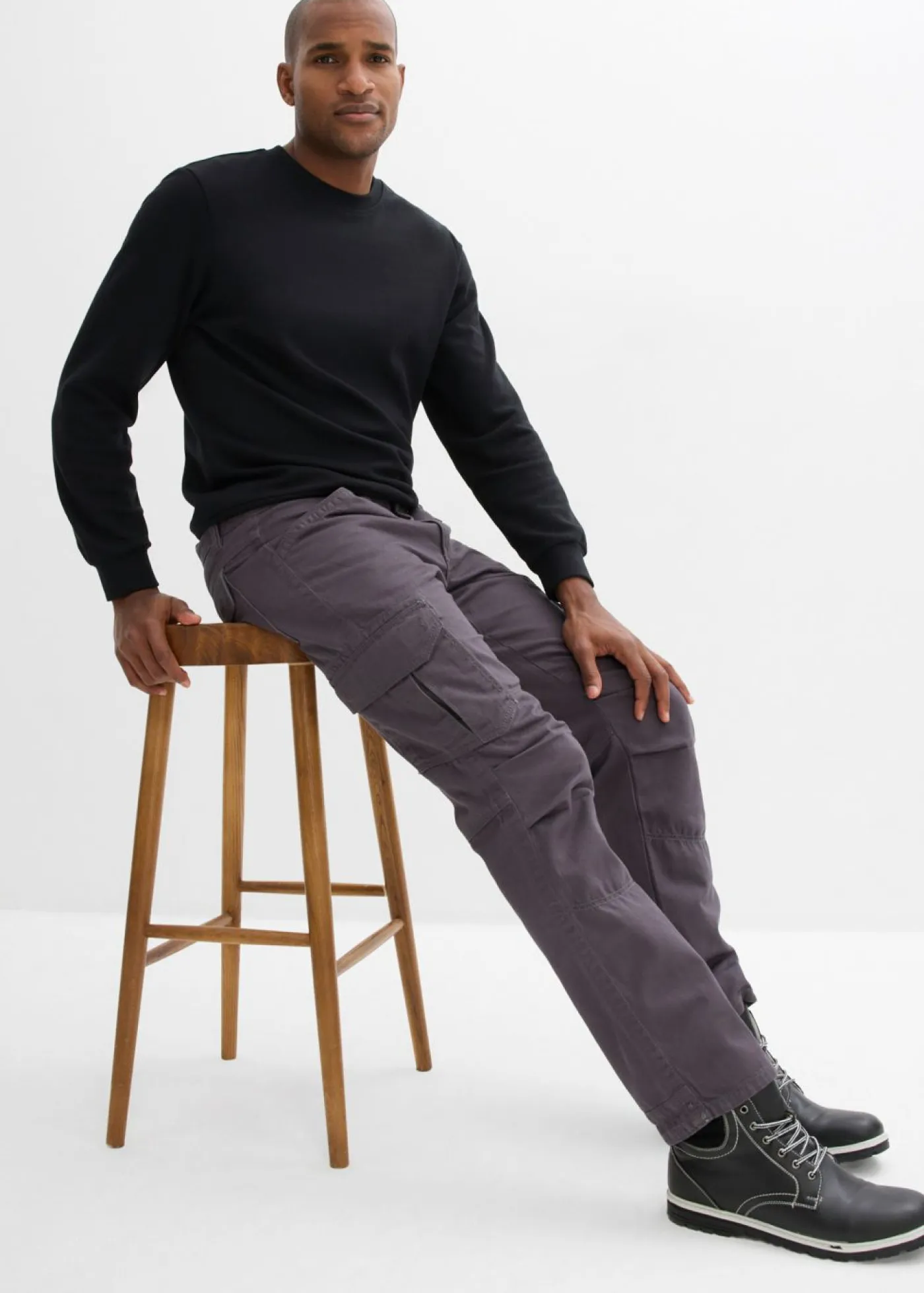 Hombre bonprix bonprix Pantalón cargo, relaxed fit, straight