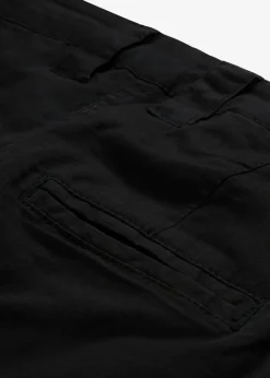 bonprix bonprix Pantalones|Tallas Pequeñas>Pantalón chino de algodón hasta el tobillo Negro