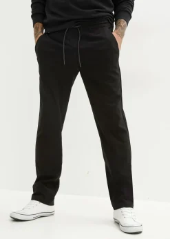 bonprix bonprix Pantalones|Novedades>Pantalón chino elástico con corte recto y relajado Negro