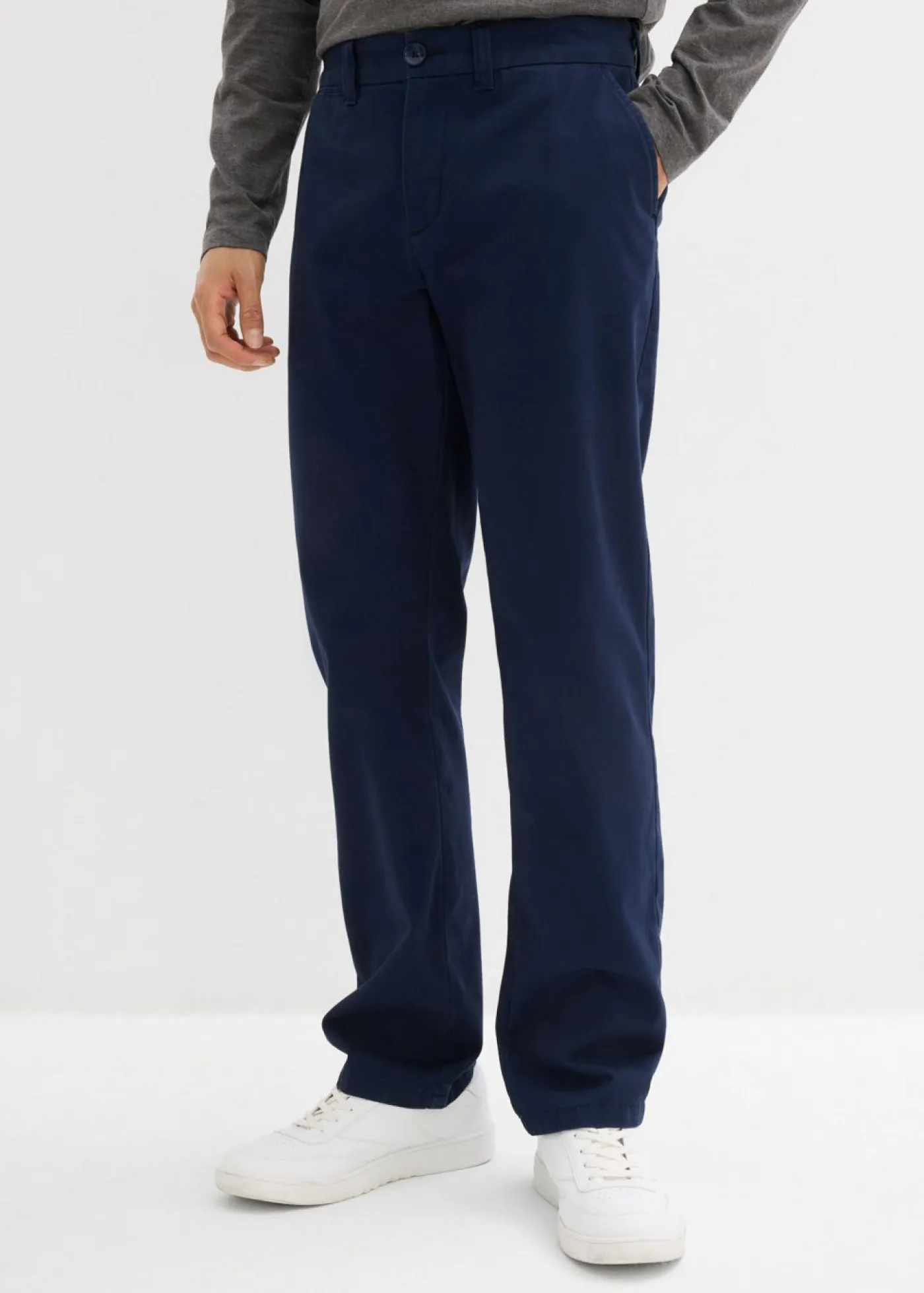 bonprix bonprix Básicos En Rebajas|Pantalones>Pantalón chino regular fit de puro algodón, straight Azul marino
