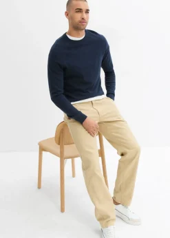 Hombre bonprix bonprix Pantalón chino, relaxed fit, de algodón puro, straight