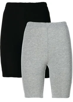 bonprix bonprix Shorts Moldeadores|Básicos>Pantalón ciclista (2 unidades) gris claro moteado-negro