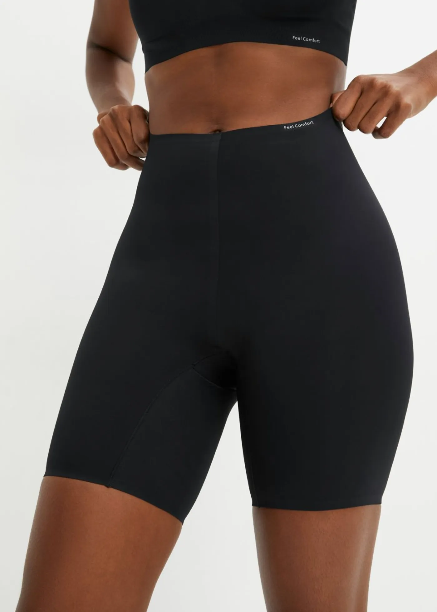 bonprix bonprix Sin Costuras|Bragas>Pantalón ciclista Feel Comfort con corte láser Negro