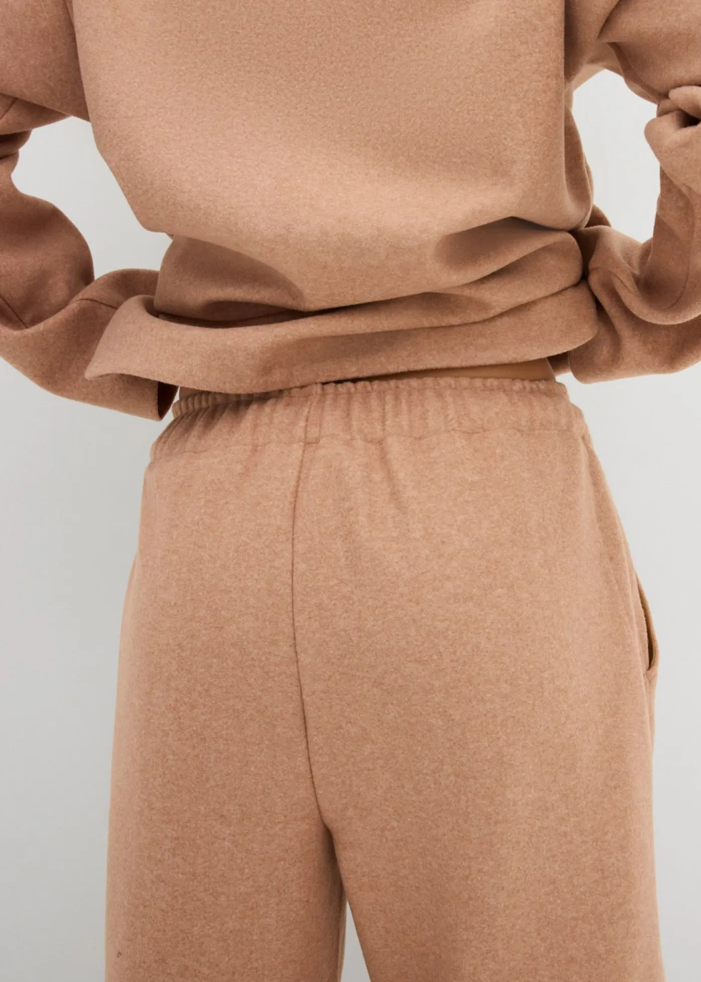 bonprix bonprix Pantalones>Pantalón con aspecto de lana y corte barrel marrón moteado