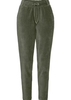 bonprix bonprix Pantalones>Pantalón con cinturilla elástica y aspecto de pana Verde oliva