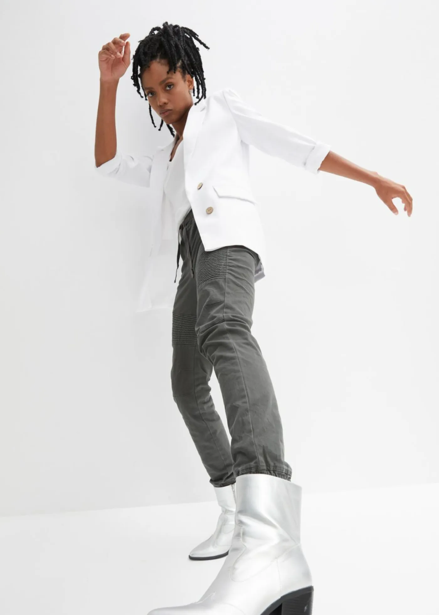 Mujer bonprix bonprix Pantalón con detalles biker