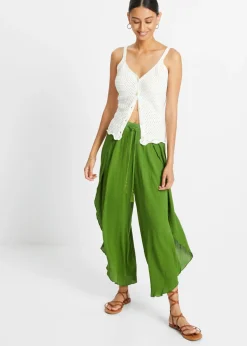 Mujer bonprix bonprix Pantalón con efecto arrugado estructurado