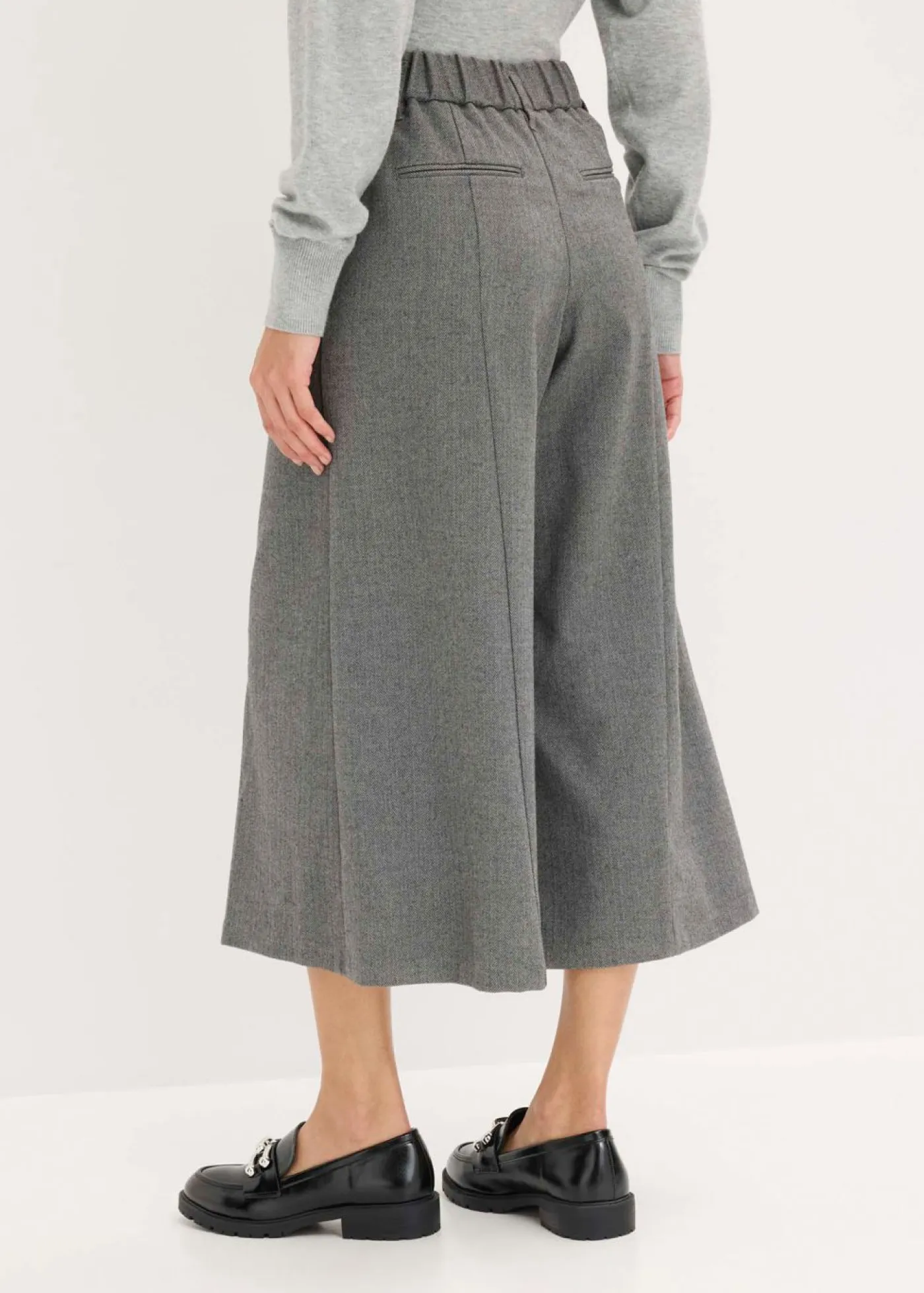 bonprix bonprix Shorts|Pantalones>Pantalón con espiga en aspecto de lana Gris jaspeado