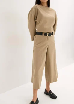 Mujer bonprix bonprix Pantalón con espiga en aspecto de lana