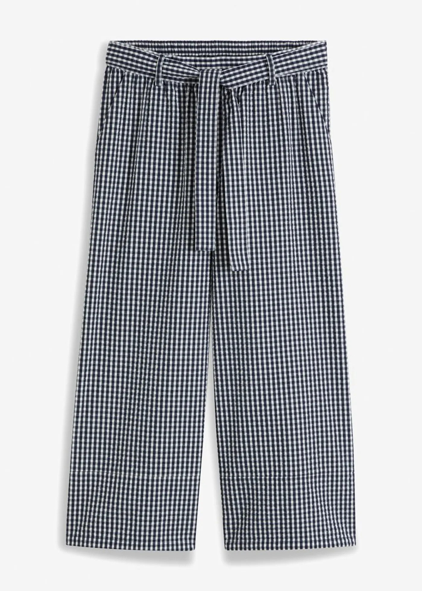 bonprix bonprix Pantalones>Pantalón con estampado de cuadros vichy azul marino-blanco lana a cuadros