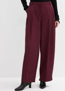 Mujer bonprix bonprix Pantalón con pinzas, cinturilla cómoda y abertura