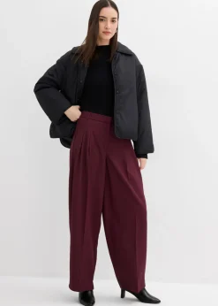 Mujer bonprix bonprix Pantalón con pinzas, cinturilla cómoda y abertura