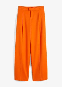 bonprix bonprix Pantalones>Pantalón con pinzas y cinturilla cómoda Naranja cálido