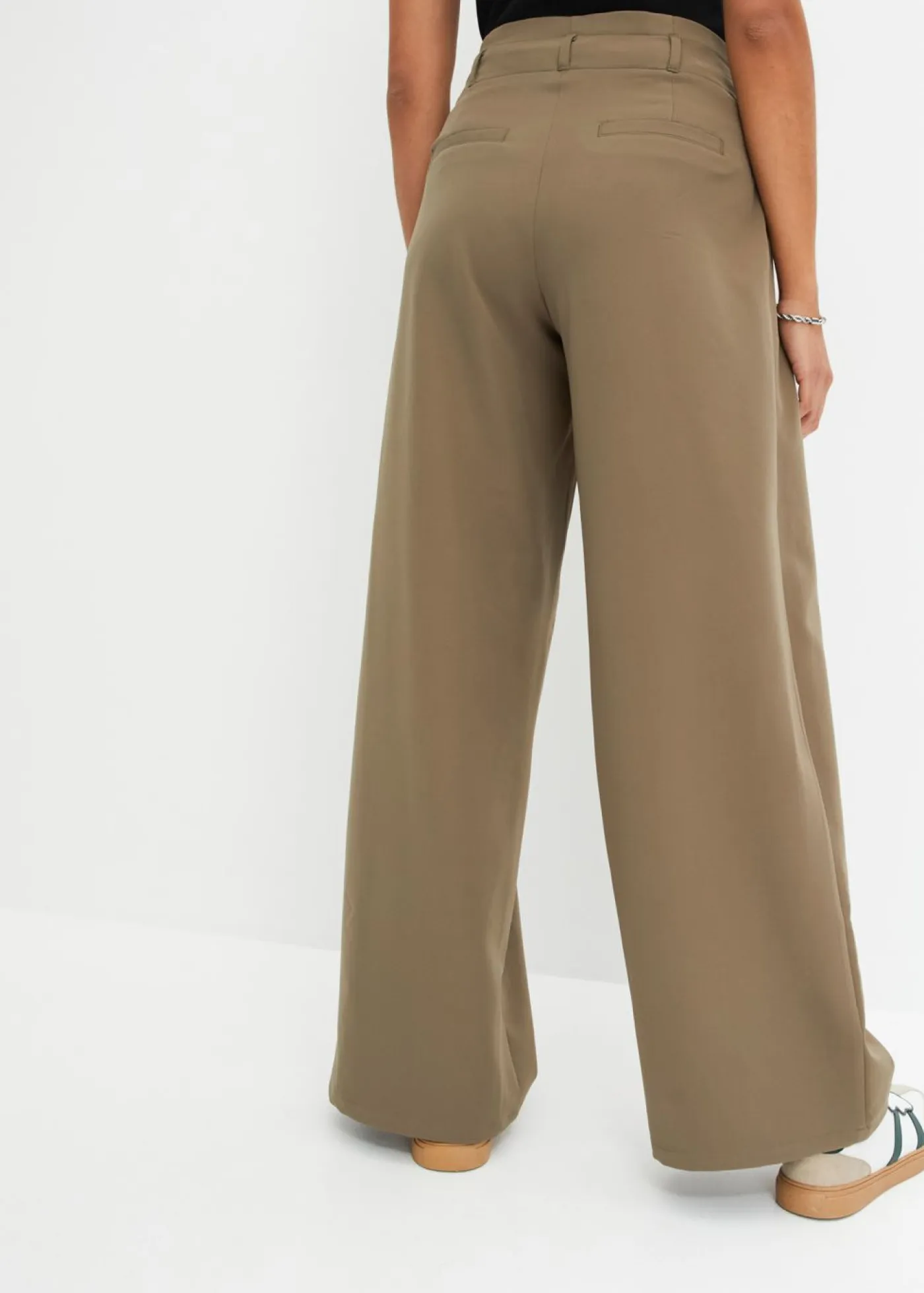 bonprix bonprix Pantalones>Pantalón con pinzas y cinturilla cómoda Oliva