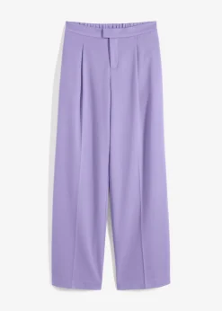 bonprix bonprix Pantalones>Pantalón con pinzas y cinturilla cómoda Violeta claro