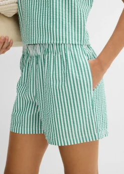 Mujer bonprix bonprix Pantalón corto a rayas de algodón puro