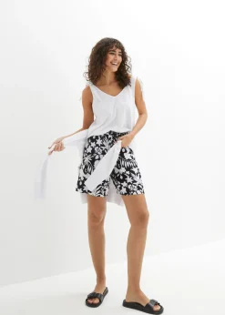 Mujer bonprix bonprix Pantalón corto ancho de viscosa con cómoda cinturilla alta
