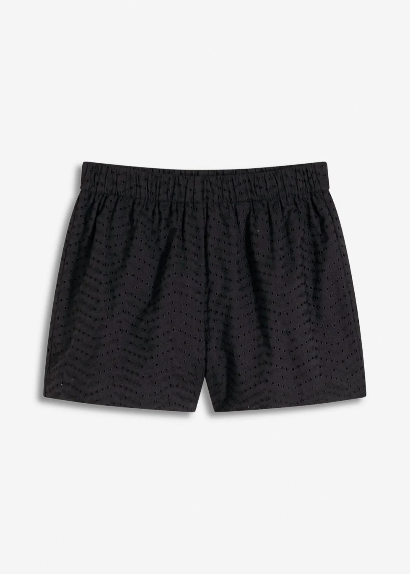 bonprix bonprix Shorts|Pantalones>Pantalón corto con bordado calado Negro de flores