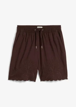 bonprix bonprix Premium|Shorts>Pantalón corto con contenido de seda Marrón oscuro