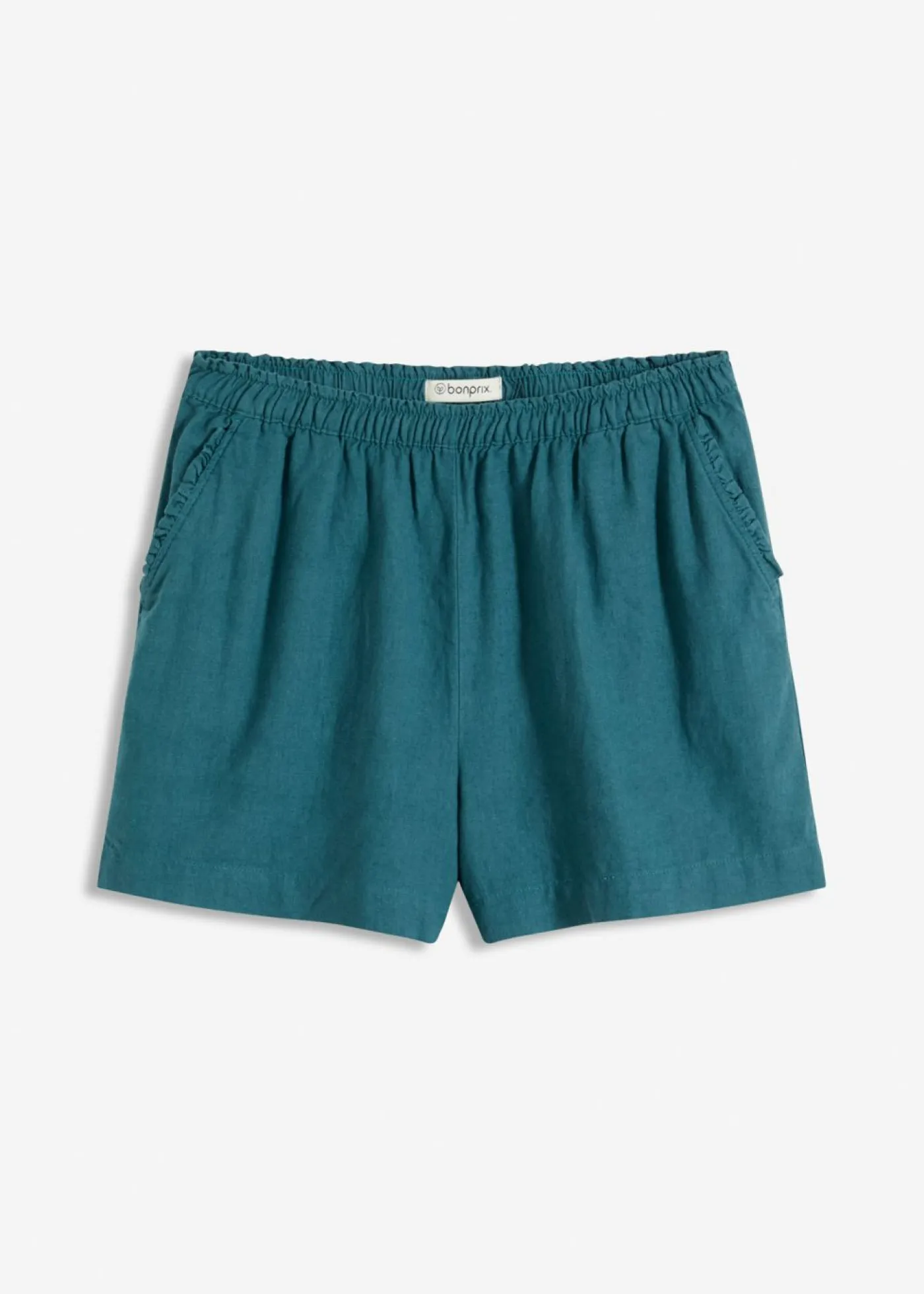 bonprix bonprix Shorts|Pantalones>Pantalón corto con contenido de lino verde pimiento
