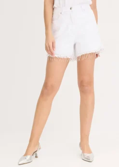 bonprix bonprix Shorts|Pantalones>Pantalón corto con detalle de cadena Blanco