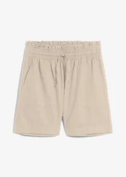 bonprix bonprix Shorts|Pantalones>Pantalón corto con lino Arena claro